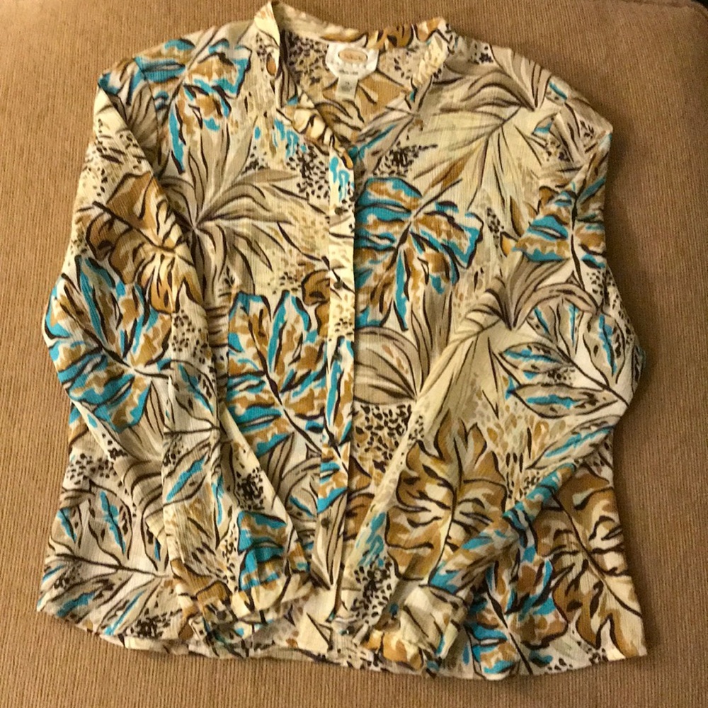Silk blouse-beautiful colors, the blue is teal
